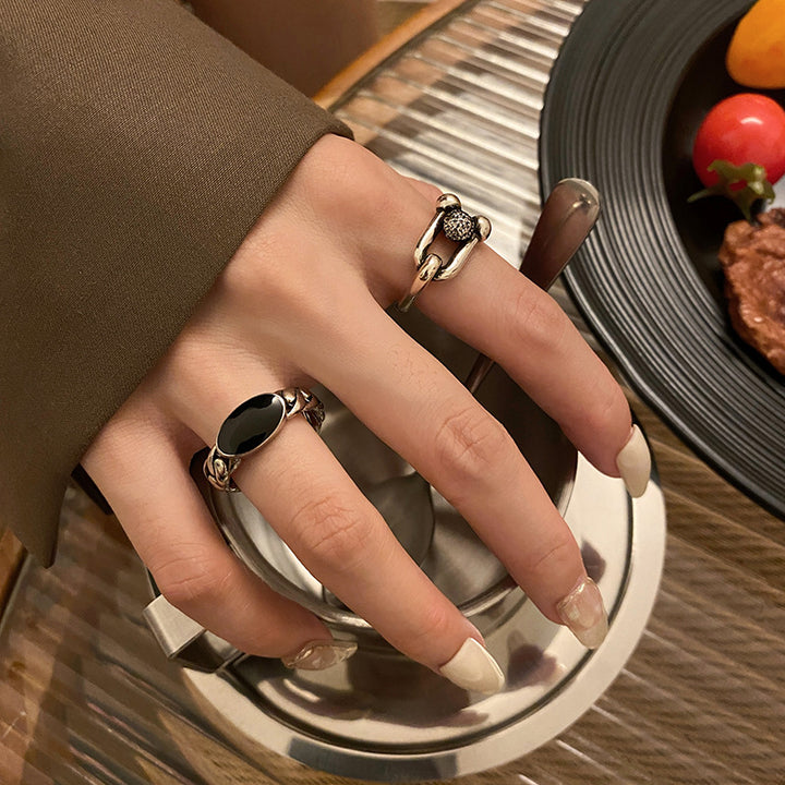 Personality Retro Trend Epoxy Oval Ring Female Ethnic – Gifts for Her — 1