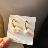 Pearl Love Earrings Simple Personality C-Shaped – Gifts for Couples — 2