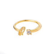 Letters Ring 26 Letters AZ Gold 18K Gold Plated Ring – Gift Ideas — 15