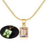 26 Letter Square Necklace Colorful Shell Luminous – Jewelry Gift Ideas — 3