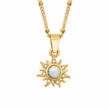 Natural Opal Abstract Sun Pendant Necklace – Jewelry Gift Ideas — 4