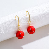 Short Pearl Frosted Bead Copper Earrings – Useful Gifts — 4