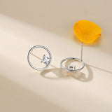S925 Sterling Silver Circle Hollow Diamond Stud Earrings – Gift Ideas — 2
