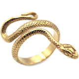 Vintage Men's Long Snake Stainless Steel Ring – Gifts for Him — 8