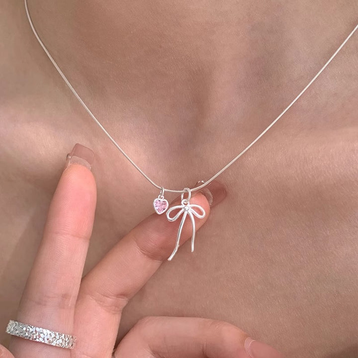 Bow Love Necklace For Women Simple Cold Style – Jewelry Gift Ideas — 1