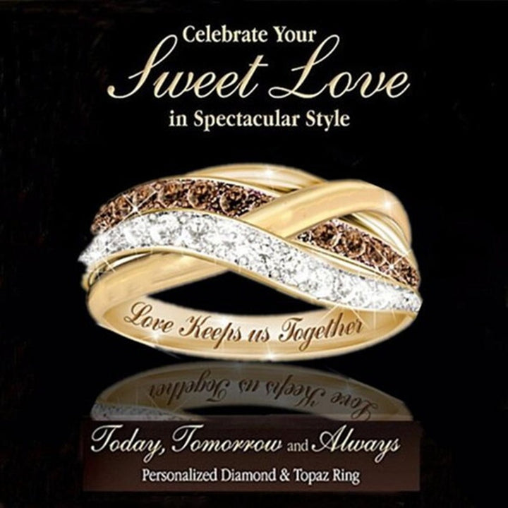 Romantic Fashion Letter Ring Diamond Engagement – Gifts for Couples — 1