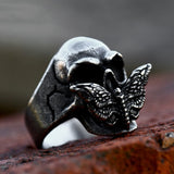 Stainless Steel Moth Skull Ring – Small Gift Ideas — 3