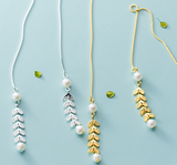Pearl leaf tassel earrings – Surprise Gifts — 2