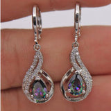 Women's Colorful Topaz Drop Earrings With Diamonds – Gifts for Her — 1