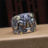 S925 Sterling Silver Vintage Dragon Pattern Ring – Meaningful Gifts — 5