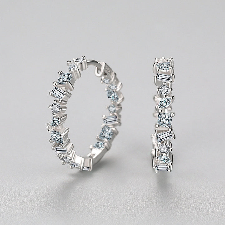 S925 Sterling Silver Irregular Zircon Earrings Women's – Gifts for Her — 1