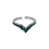 V-shaped Irregular Face S925 Sterling Silver Ring – Gifts for Her — 5