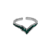 V-shaped Irregular Face S925 Sterling Silver Ring – Gifts for Her — 5