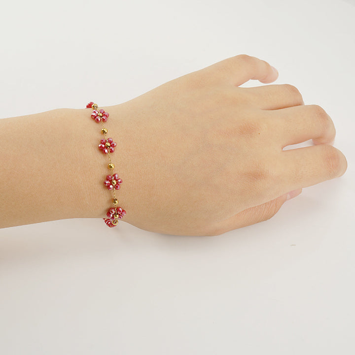 Color Crystal Flowers Stainless Steel Bracelet – Jewelry Gift Ideas — 1