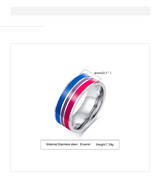 Bisexual Rainbow Flag Titanium Steel Pride Couple – Gifts for Couples — 6