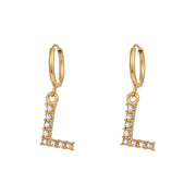 18K Gold Plated Micro Set Zircon Letter Earrings – Gifts for Her — 20