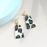 Women's Delicate Metal Panel Clay Earrings – Gifts for Her — 3