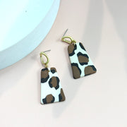 Women's Delicate Metal Panel Clay Earrings – Gifts for Her — 3