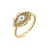 Lucky Eye Shape Geometric Ring Bronze Zirconium – Jewelry Gift Ideas — 13