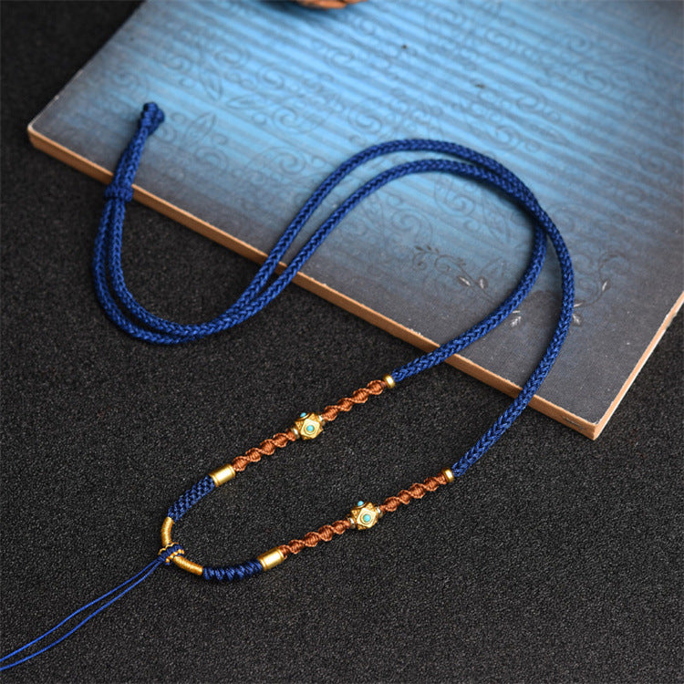 Handmade Pendant Braid Lanyard Emerald Round Jade – Jewelry Gift Ideas — 1