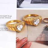 Heart-shaped White Zircon 8K Gold-plated 316L – Thoughtful Gifts — 10