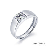 Sterling Silver Men's White Gold Moissanite Ring – Gifts for Him — 3