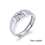 Sterling Silver Men's White Gold Moissanite Ring – Gifts for Him — 3