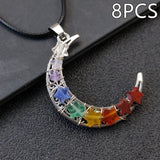 Crystal Stone Seven Chakras Moon Pentagram – Jewelry Gift Ideas — 8