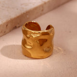 Minimalist Niche Stainless Steel 18K Gold Plated Wave – Birthday Gifts — 3