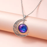Galaxy Planet Star Glass Necklace Silver Hollow – Jewelry Gift Ideas — 4