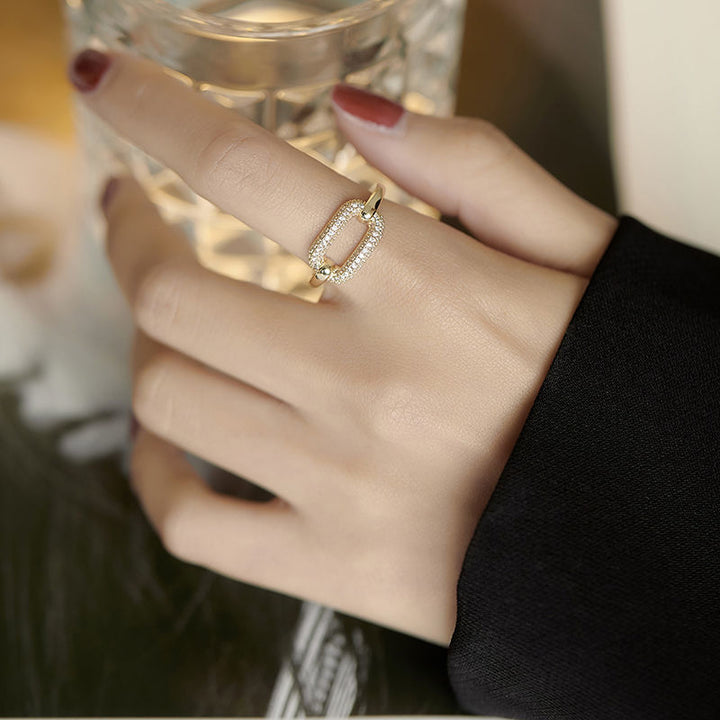 Fashion Korean Women Diamond Square Ring – Stylish Gifts — 1
