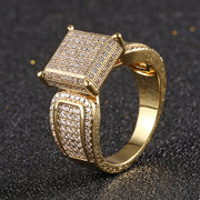 Hip Hop Men's Square Micro Set Zircon Ring – Gifts for Him — 5