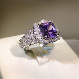 Colorful Gemstone Ring Female Super Inlaid Purple – Gifts for Her — 5