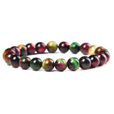 Natural Green Tiger-eye Bracelet Elastic Beaded – Jewelry Gift Ideas — 10