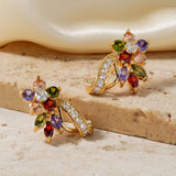 Women's Colorful Zircon Crystal Stud Earrings – Gifts for Her — 11