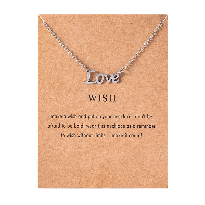Stainless Steel English Word Letter Love Pendant – Jewelry Gift Ideas — 1