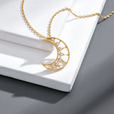 Moon Goddess White Zirconium Ins Necklace Earring – Jewelry Gift Ideas — 4