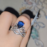 Vintage Colored Gemstone Pear Drop Ring – Surprise Gifts — 7