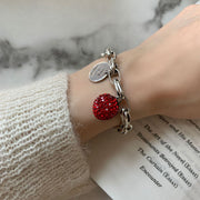 Fashion Strawberry Crystal Bear English Tag Bracelet – Stylish Gifts — 4