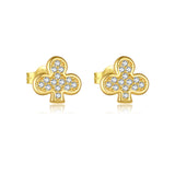 Sterling Silver Clover Stud Earrings Minimalist – Holiday Gift Ideas — 5