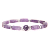 Women's Natural Amethyst Square Bead Bracelet – Jewelry Gift Ideas — 7