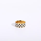 Checkered Black And White Checkered Ring Chess – Meaningful Gifts — 6