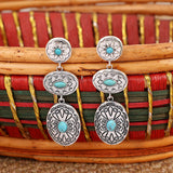 Vintage Western Wind Turquoise Oval Earrings – Meaningful Gifts — 6