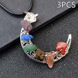 Crystal Stone Seven Chakras Moon Pentagram – Jewelry Gift Ideas — 12