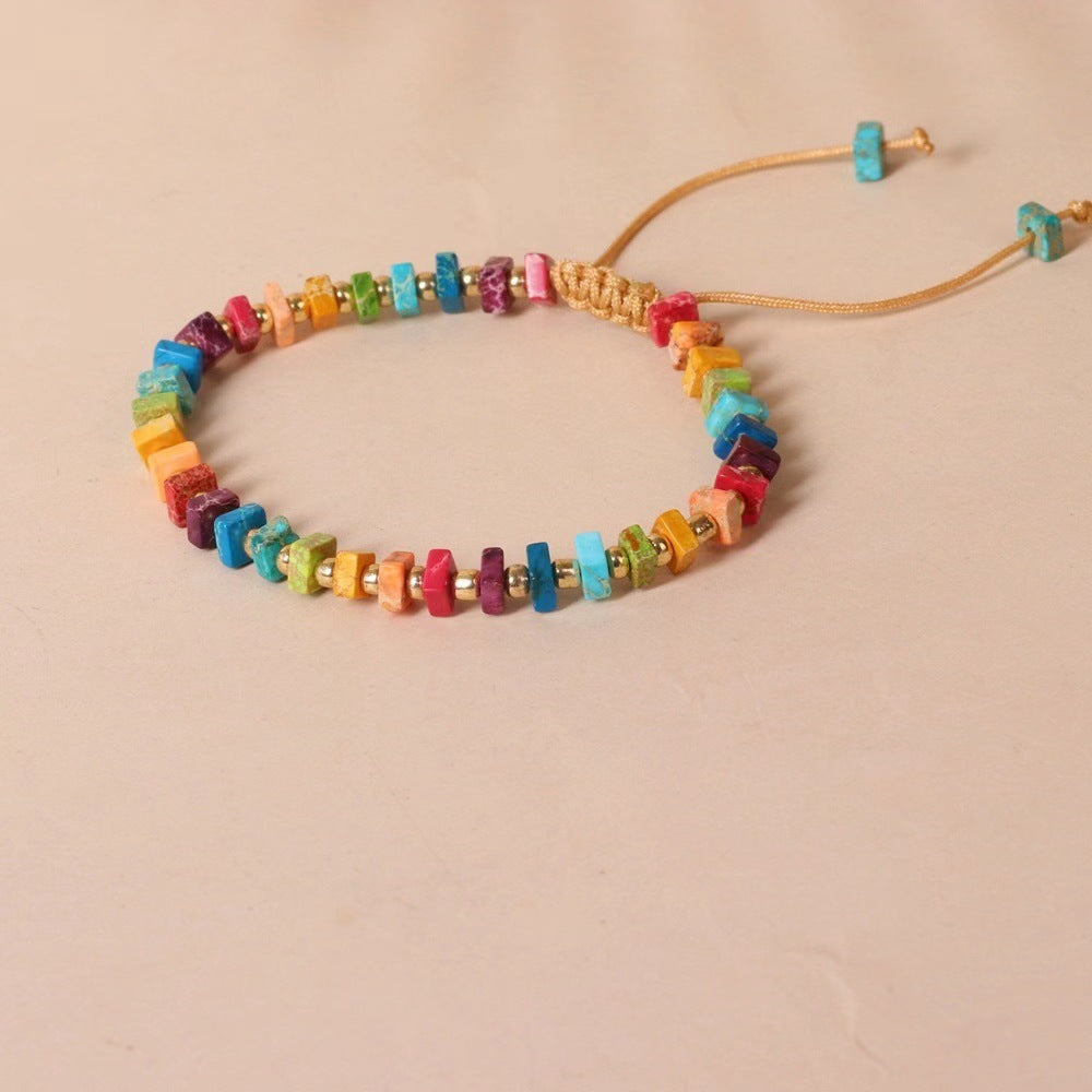 Square Beads Color Woven Yoga Bracelet – Jewelry Gift Ideas — 1