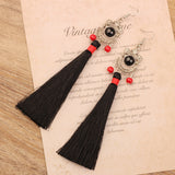 Bohemian Style Ethnic Style Earrings, Red Long Tassels – Stylish Gifts — 16
