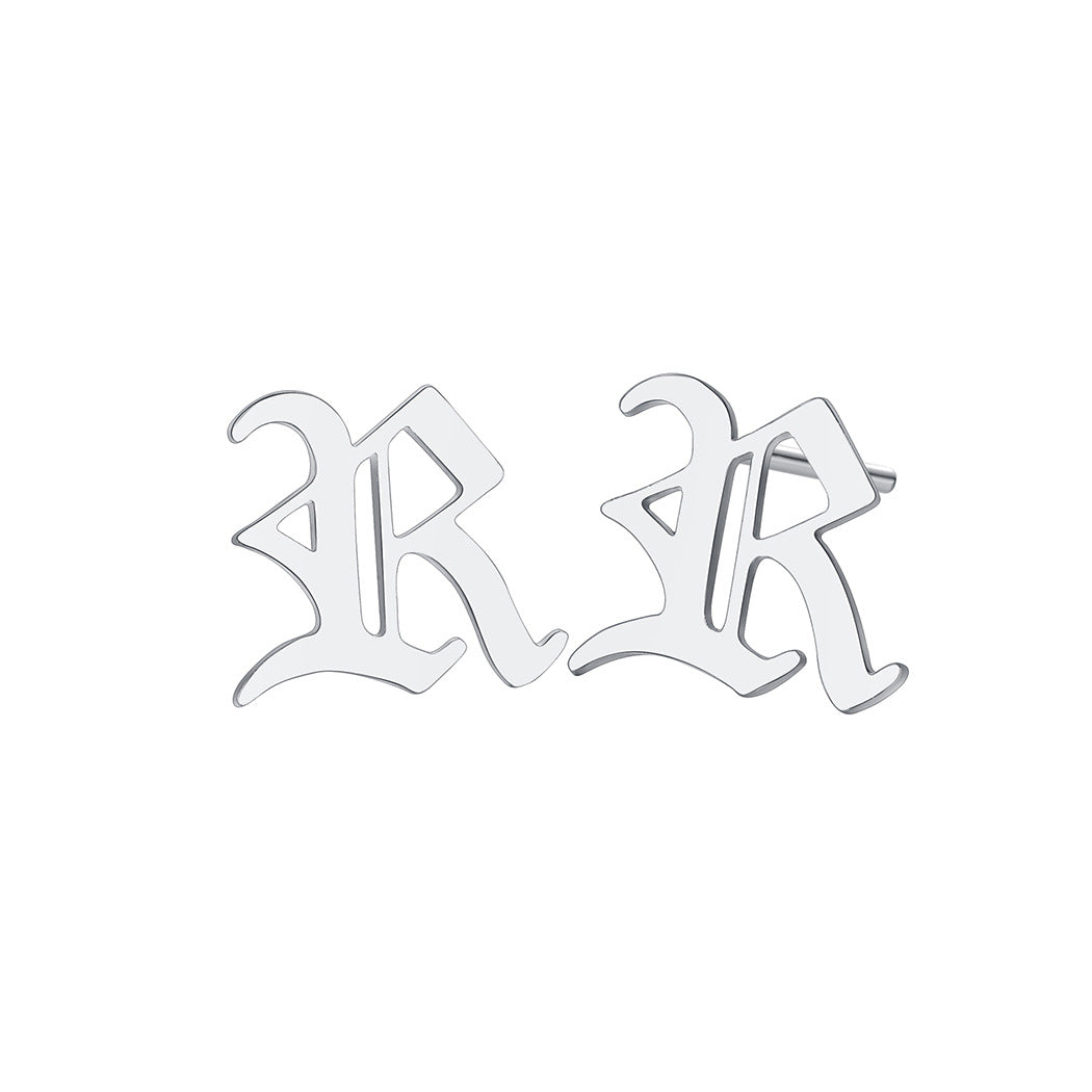 Ancient English Alphabet Stainless Steel Earrings – Thoughtful Gifts — 1