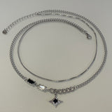 Starlight Square Diamond Double Layer Necklace – Jewelry Gift Ideas — 3