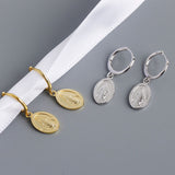100% 925 Golden earrings sterling silver earrings – Practical Gifts — 1