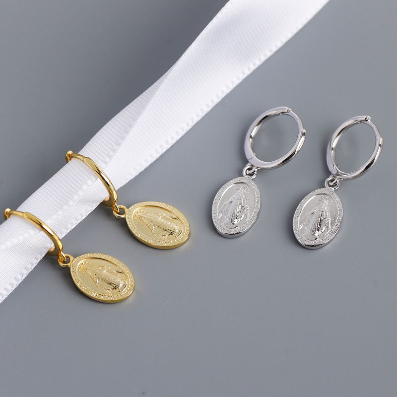 100% 925 Golden earrings sterling silver earrings – Practical Gifts — 1